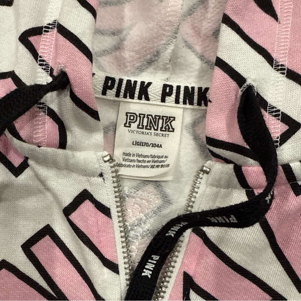 VICTORIA'S SECRET PINK GRAPHIC HOODIE FASHION SHOW FULL ZIP size L - Picture 10 of 12
